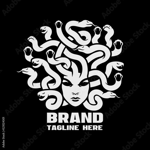 Modern Gargona Medusa logo. Vector illustration
