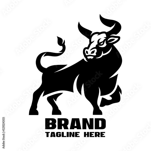 Modern stylized bull silhouette logo. Vector illustration
