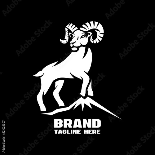 Modern Mountain ram logo. Vector illustration