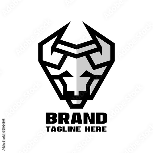 Modern bull head logo. Vector illustration