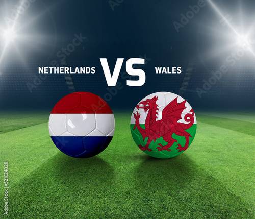 Soccer matchday template. Netherlands vs Wales Match day template. 3d rendering