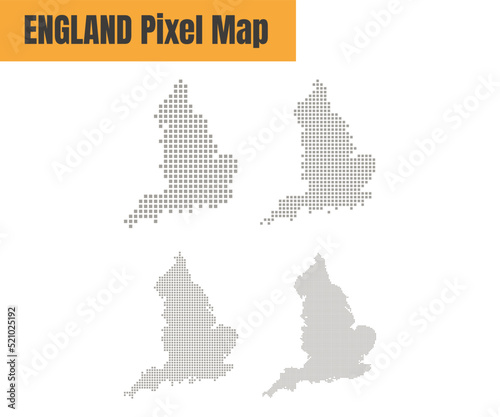 Abstract England Map with Dot Pixel Spot Modern Concept Design Isolated on White Background Vector illustration.