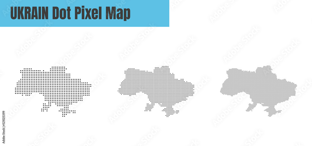 Abstract Ukraine Map with Dot Pixel Spot Modern Concept Design Isolated on White Background Vector illustration.