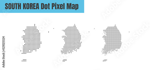 Abstract South Korea Map with Dot Pixel Spot Modern Concept Design Isolated on White Background Vector illustration.