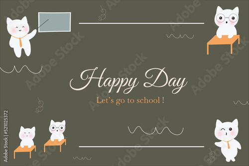 cute cats are back to school template background