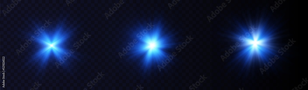 Light star blue png. Light sun blue png. Light flash blue png. vector illustrator.	

