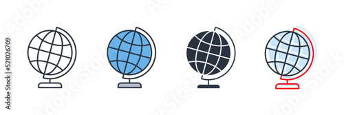 geography icon logo vector illustration. globe symbol template for graphic and web design collection