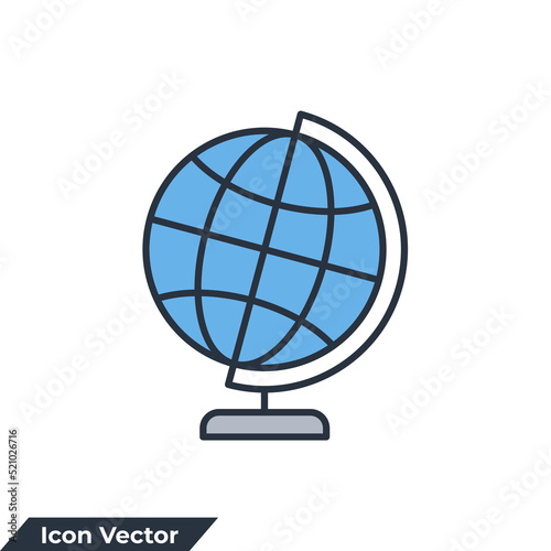 geography icon logo vector illustration. globe symbol template for graphic and web design collection