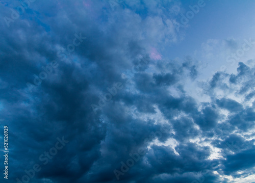 Nice dramatic stormy sky at sunset. Weather, nature background