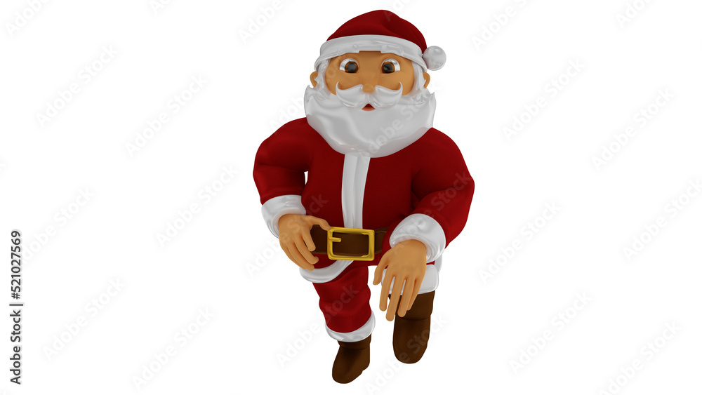 Fototapeta premium Santa Claus isolated 3d illustration