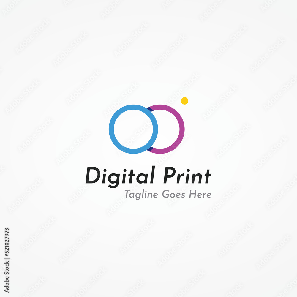 Abstract colorful logo digital printing, printing services, media, technology and the internet. With a modern and simple concept. Abstract colorful logo digital printing, printing services, media, technology and the internet. With a modern and simple concept.