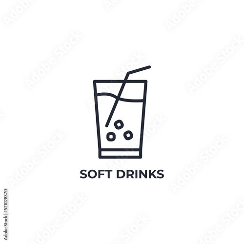 soft drinks line icon. linear style sign for mobile concept and web design. Outline vector icon. Symbol, logo illustration. Vector graphics