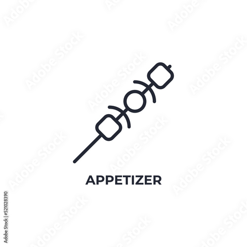 appetizer line icon. linear style sign for mobile concept and web design. Outline vector icon. Symbol, logo illustration. Vector graphics