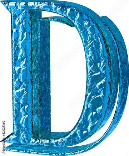 Fluted blue symbol. right side view