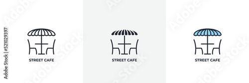 street cafe icon. Line, solid and filled outline colorful version, outline and filled vector sign. Idea Symbol, logo illustration. Vector graphics