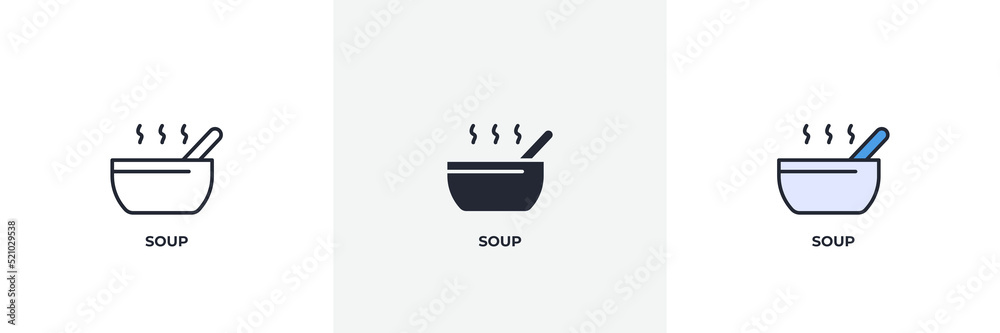 soup icon. Line, solid and filled outline colorful version, outline and filled vector sign. Idea Symbol, logo illustration. Vector graphics soup icon. Line, solid and filled outline colorful version, outline and filled vector sign. Idea Symbol, logo illustration. Vector graphics