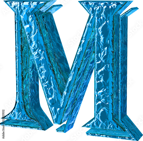 Fluted blue symbol. right side view