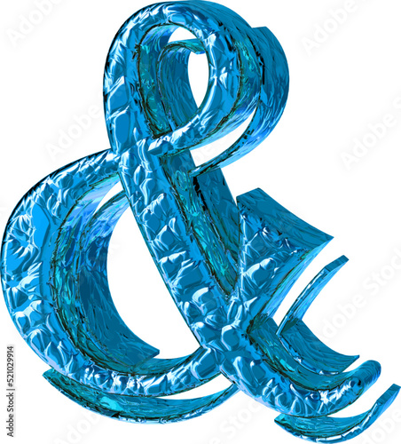 Fluted blue symbol. right side view