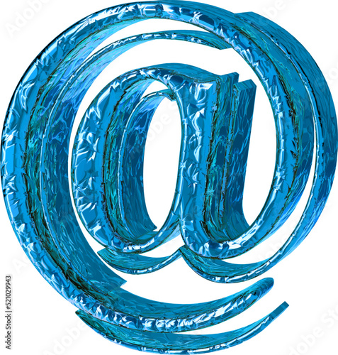 Fluted blue symbol. right side view