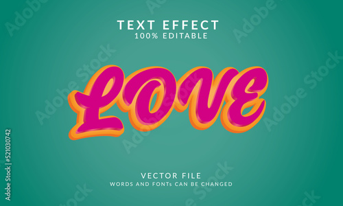 Love 3D Vector Text Effect Fully Editable High Quality 