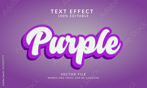 Purple 3D Vector Text Effect Fully Editable High Quality 