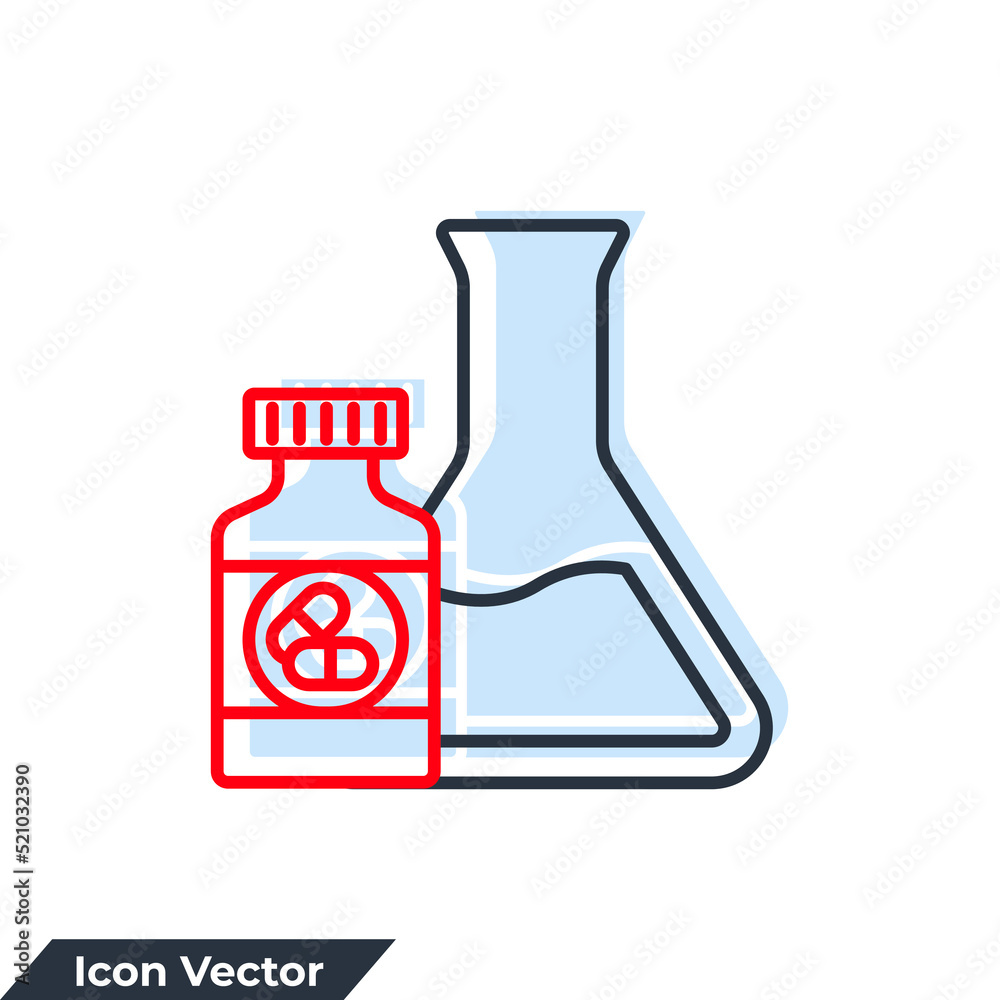 pharmacology icon logo vector illustration. test tube and bottle pill symbol template for graphic and web design collection pharmacology icon logo vector illustration. test tube and bottle pill symbol template for graphic and web design collection