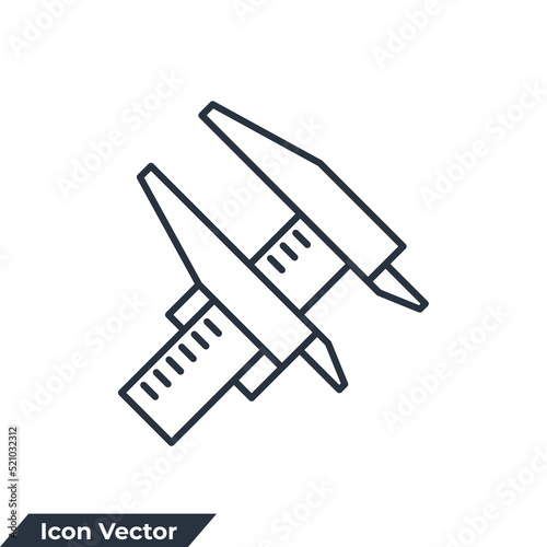 metrology icon logo vector illustration. caliper symbol template for graphic and web design collection