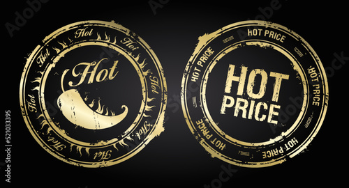Hot and hot price vector rubber stamps golden imprints