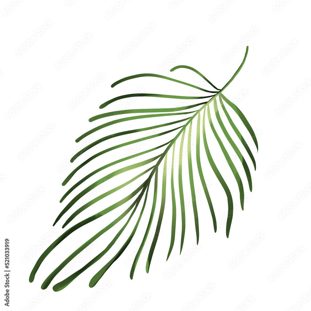 Digital Paint Palm Leaf.