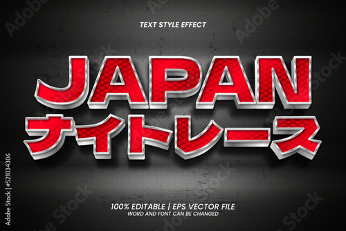 Japan Night Race Text Effect Editable 3D Style