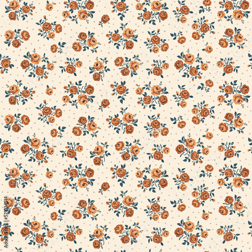 Vintage roses. Vector seamless pattern
