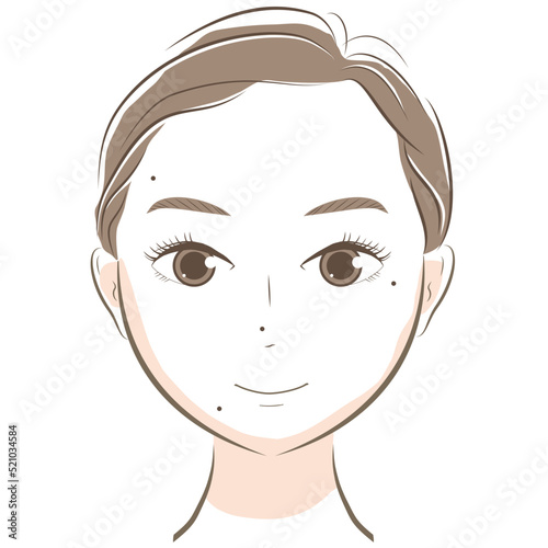 [美容・スキンケア]黒子の女性の顔