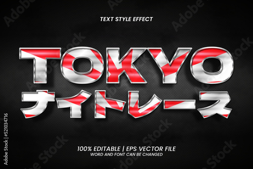 Tokyo Night Race Text Effect Editable 3D Style