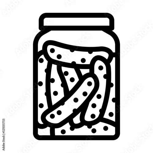 pickled cucumber line icon vector. pickled cucumber sign. isolated contour symbol black illustration