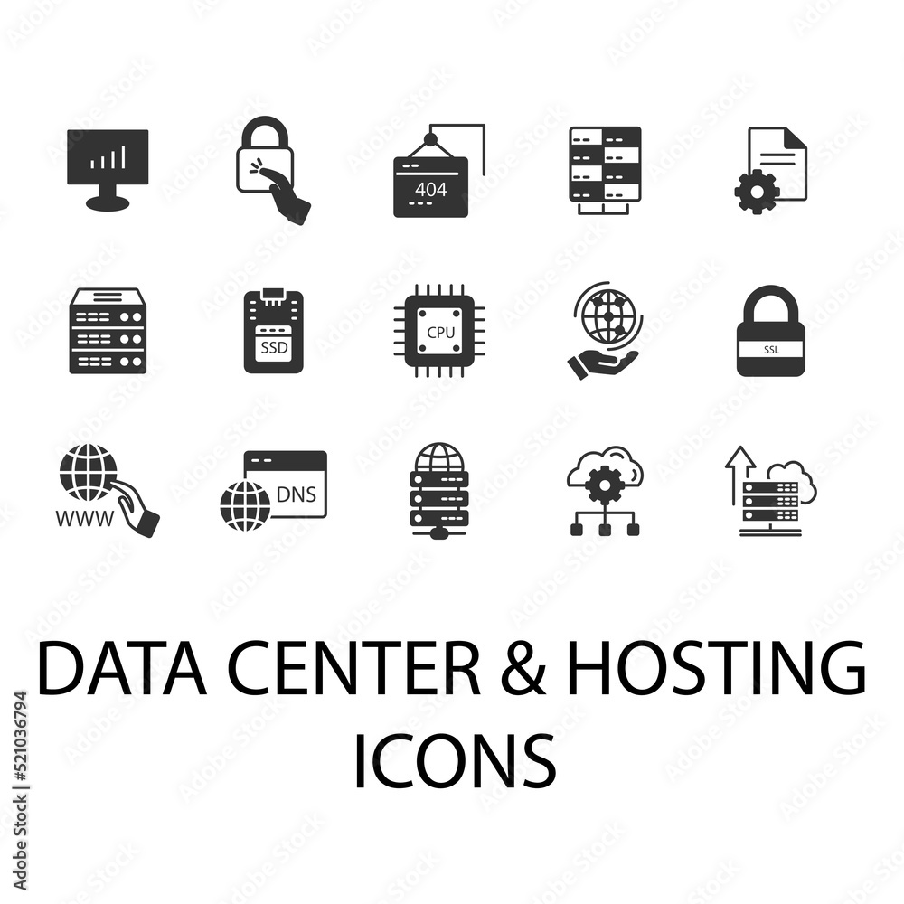 data center and hosting icons set . data center and hosting pack symbol vector elements for infographic web data center and hosting icons set . data center and hosting pack symbol vector elements for infographic web