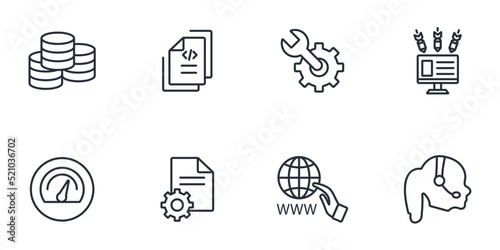 data center and hosting icons set . data center and hosting pack symbol vector elements for infographic web