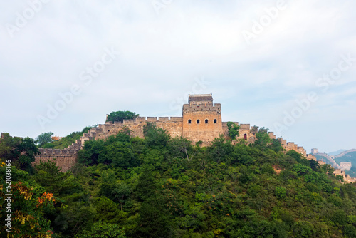 Great Wall in China，The Great Wall and the beautiful clouds in the morning