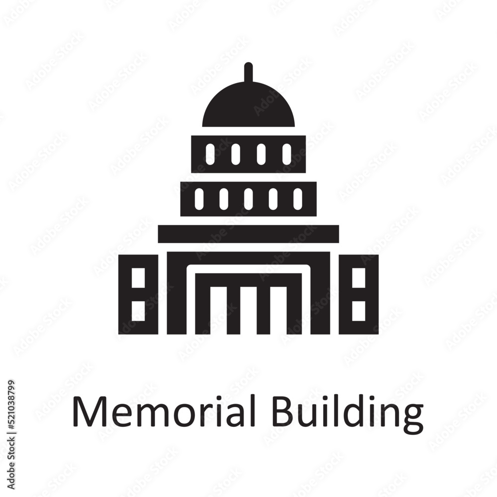 Memorial Building vector solid Icon Design illustration. Miscellaneous Symbol on White background EPS 10 File