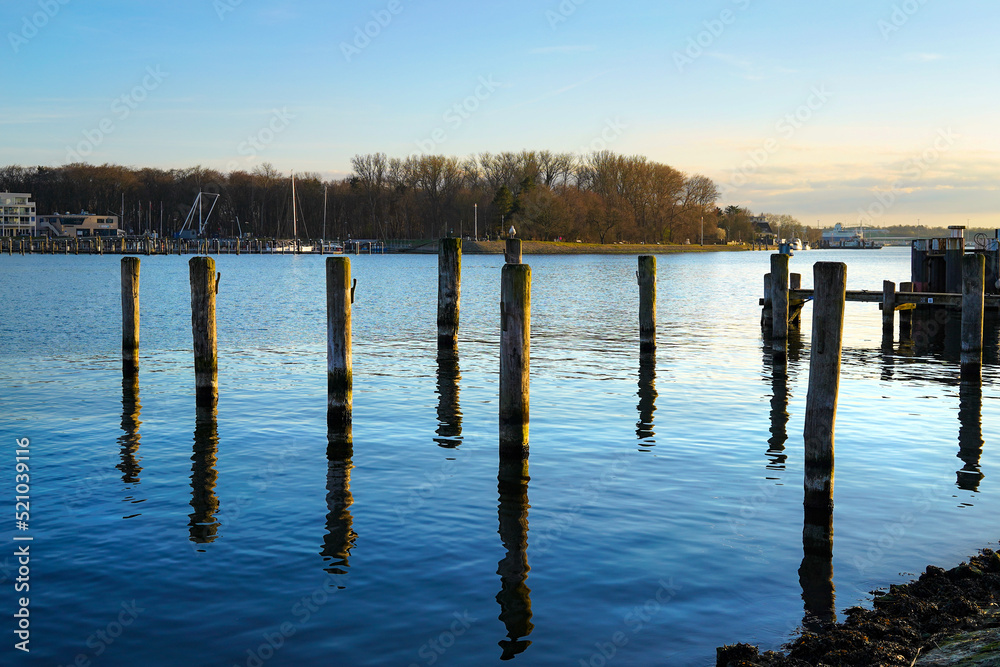 The river Trave in Lübeck Travemünde