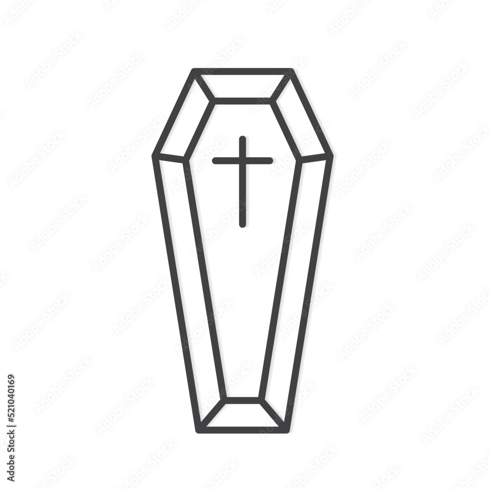 coffin outline icon- vector illustration