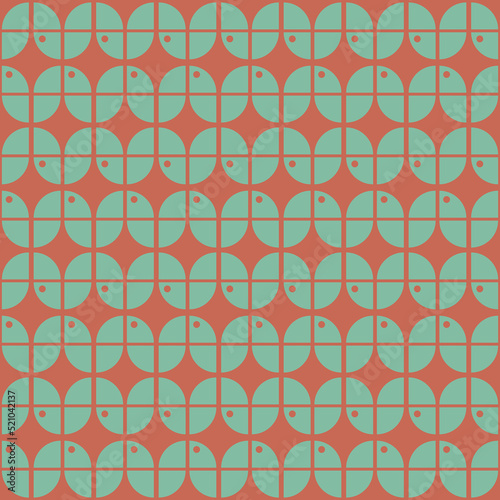 Seamless retro pattern, 1960s and 1970s style, mid-century modern