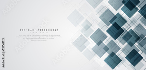 Abstract geometric square shape vector background. Modern futuristic squares geometric overlap layer pattern. Minimal geometric. Space for your text. Suit for website, brochure, banner, poster photo