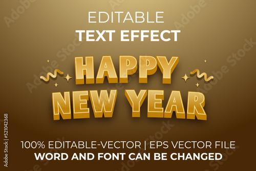 happy new year text effect, easy to edit