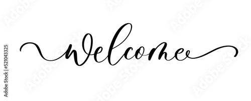 Welcome - calligraphic inscription with smooth lines