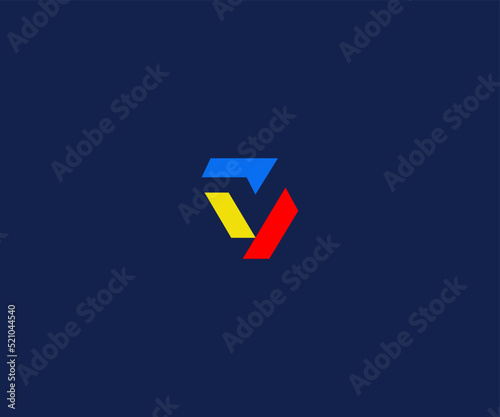 Business corporate V letter logo design vector. Colorful V letter logo vector template.  V Letter logo for technology.
