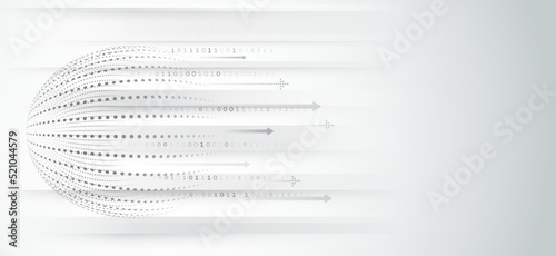 The global wireless standard concept. Hi-tech communication illustration on a grey background. 5G high-speed information transmission technology.