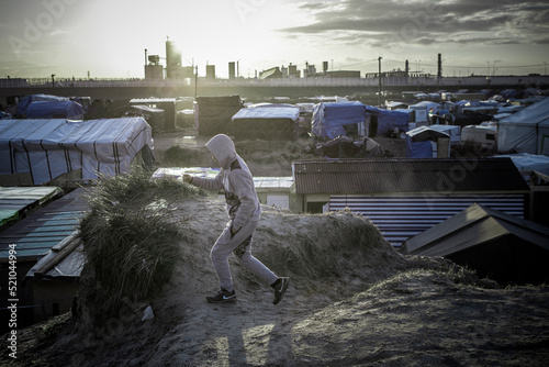 Refugee Crisis in France. February 24, 2016. Calais, France. Shacks in the 