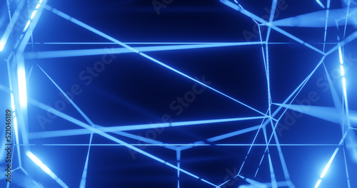 Render with blue lasers with glow