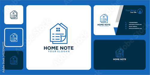 home logo design with paper or note and business card