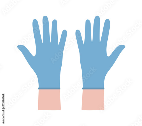 Blue latex, rubber, vinyl gloves for doctor or cleaning